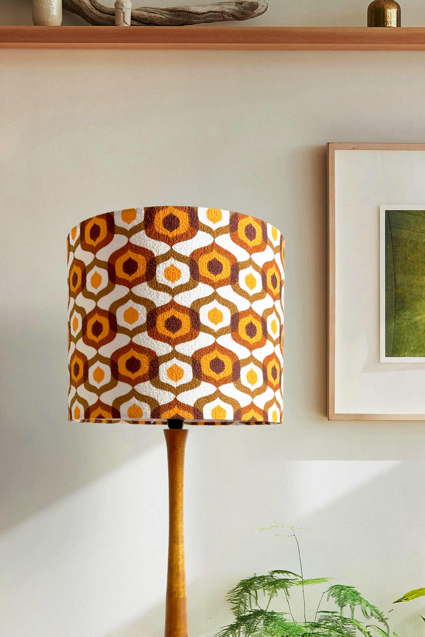 Honeycomb Caramel - Handmade Lampshade | Vintage Fabric Collection