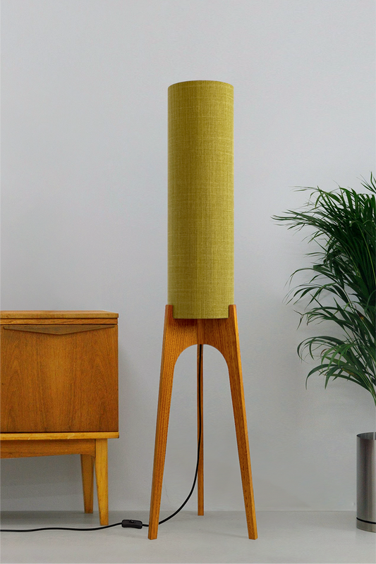 Lemongrass - Recycled Fabric | Archie Rocket Floor Lamp - Mid - Century Modern inspired handmade Floor Lamp by Retro Duo.
