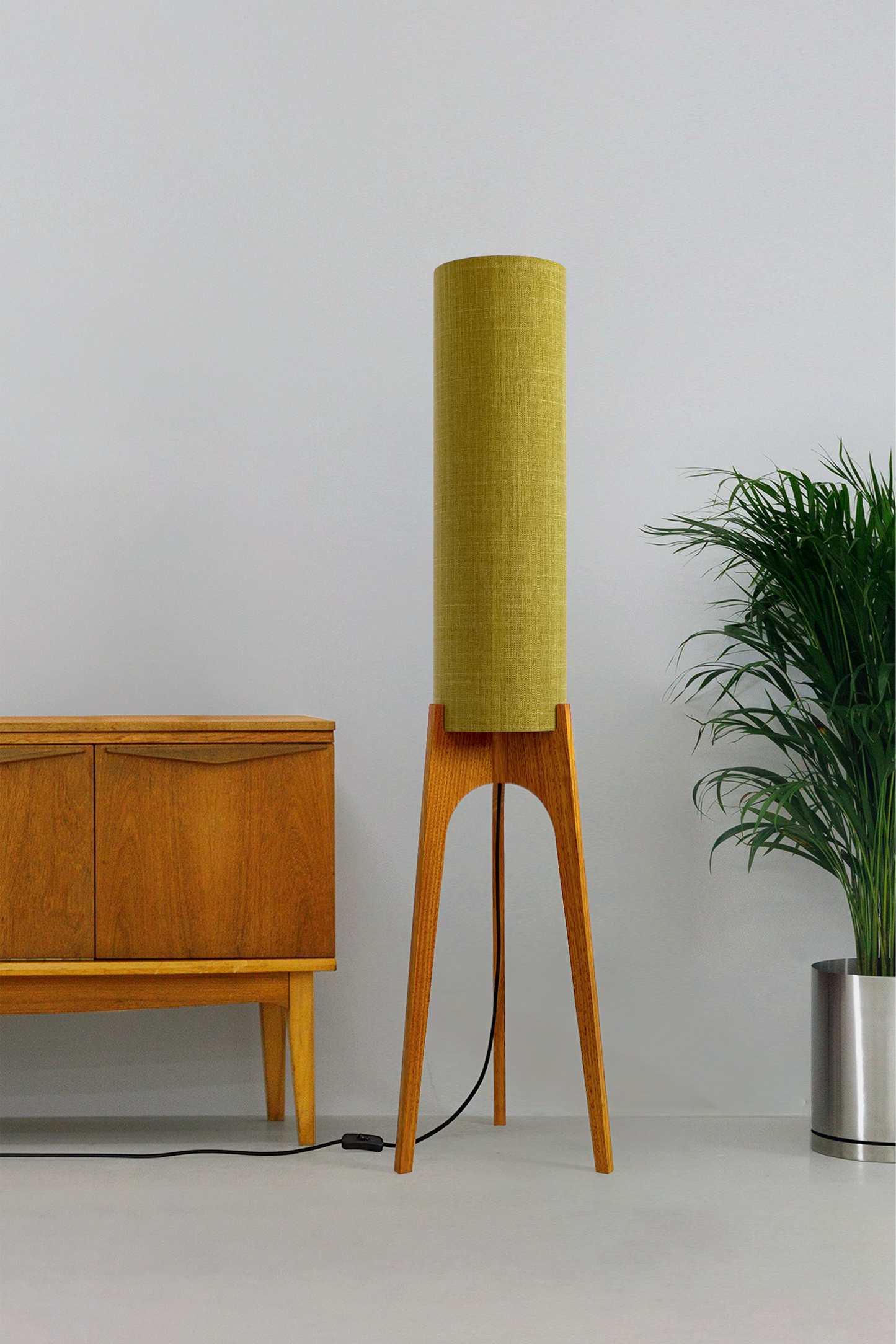 Lemongrass - Recycled Fabric | Archie Rocket Floor Lamp - Mid - Century Modern inspired handmade Floor Lamp by Retro Duo.