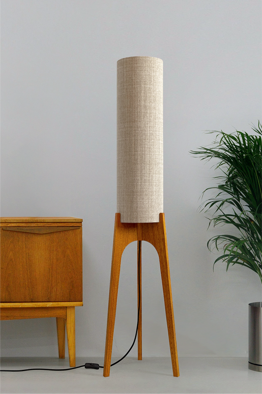 Natural - Archie Rocket Floor Lamp handmade by Retro Duo. A soft, natural and timeless choice.