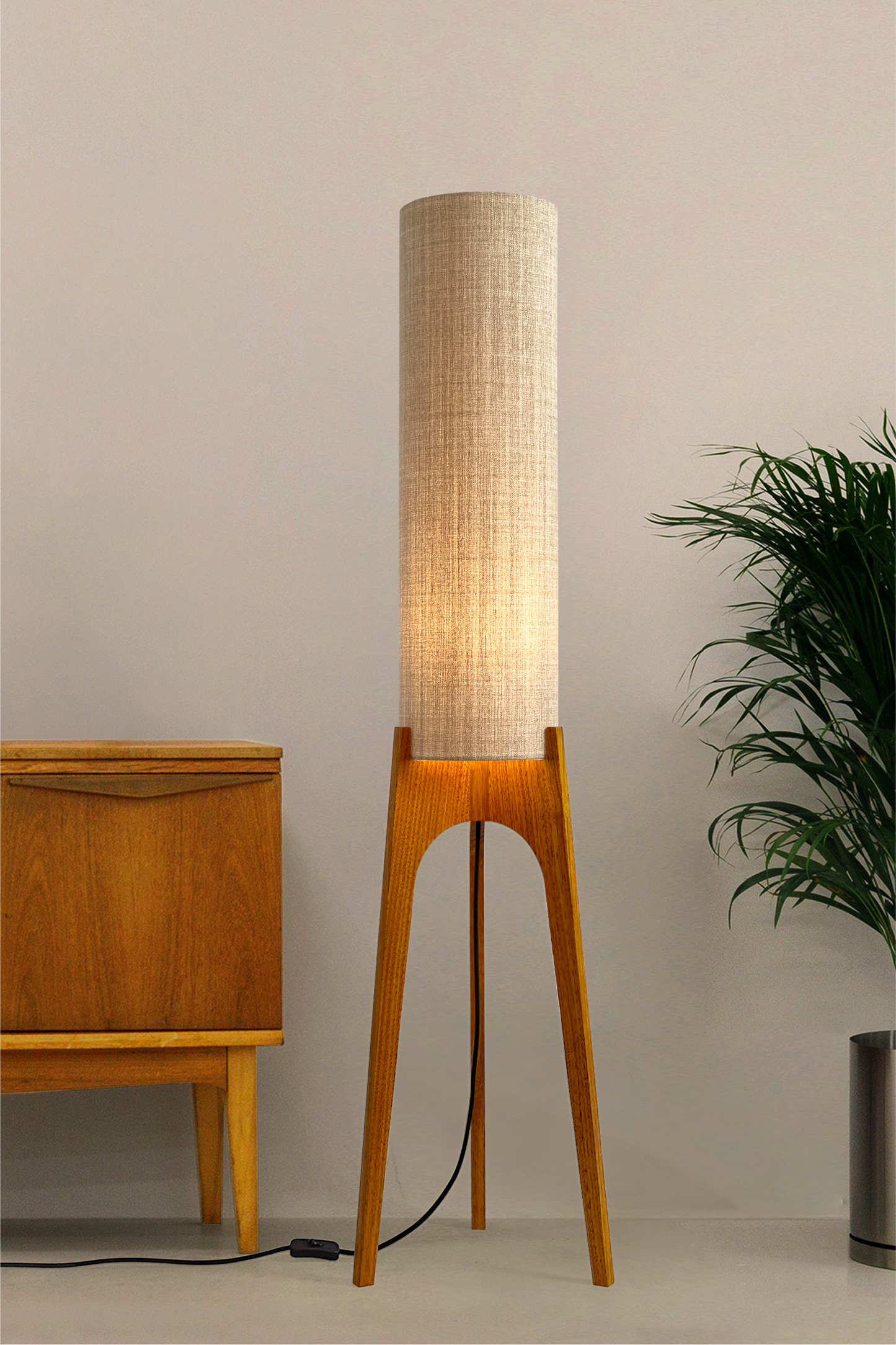 Natural - Archie Rocket Floor Lamp handmade by Retro Duo. A soft, natural and timeless choice.