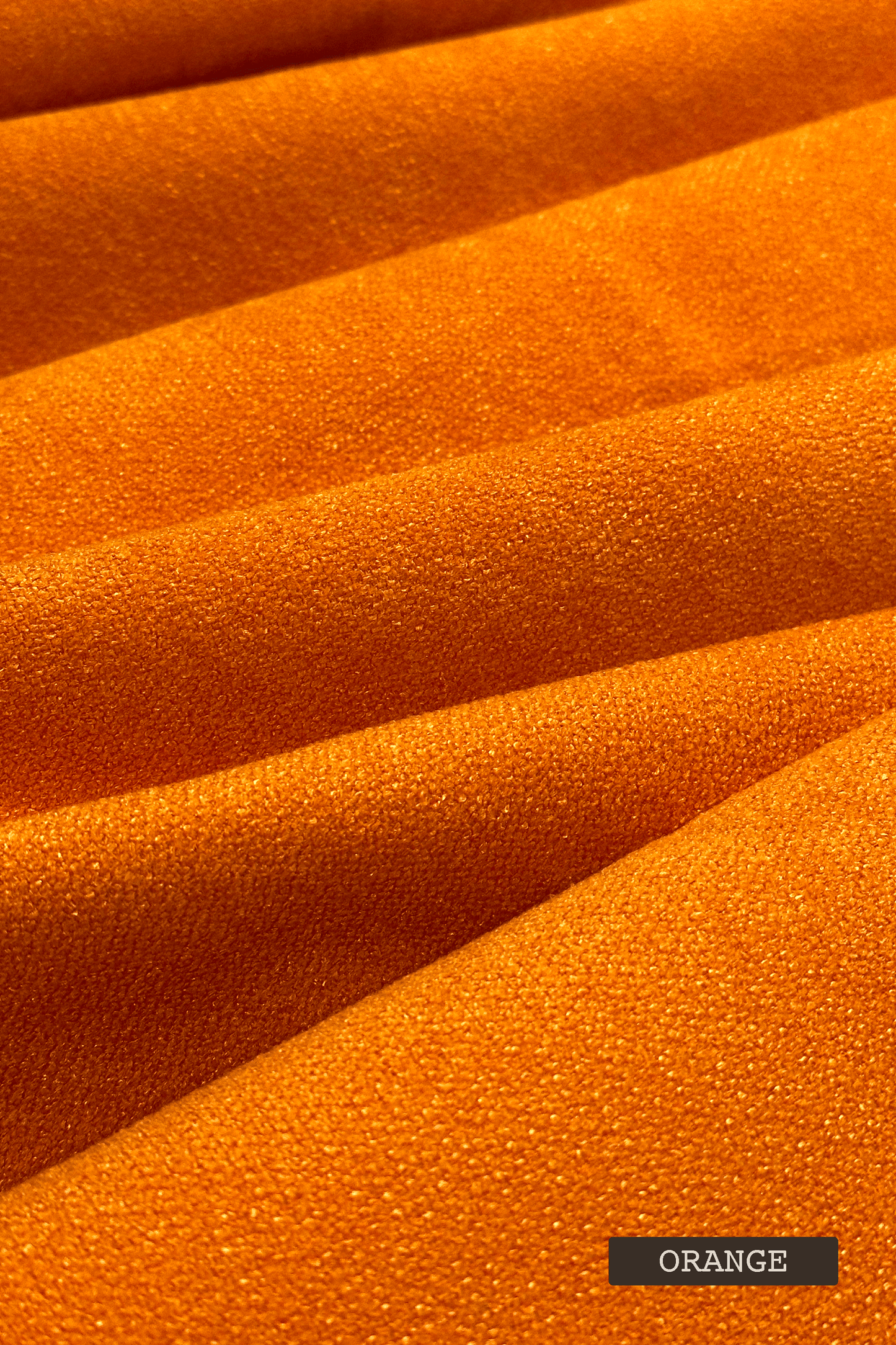 Solid orange color swatch with a label indicating the color name.