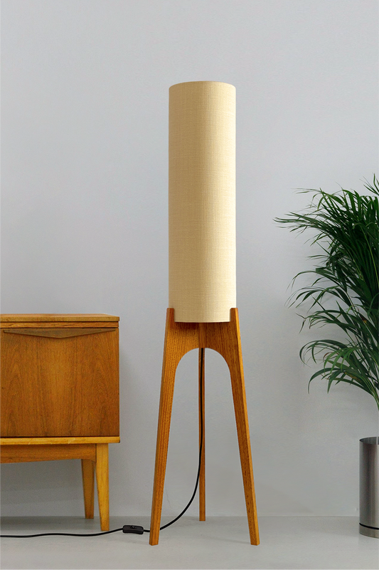 Sesame - Premium Linen | Archie Rocket Floor Lamp