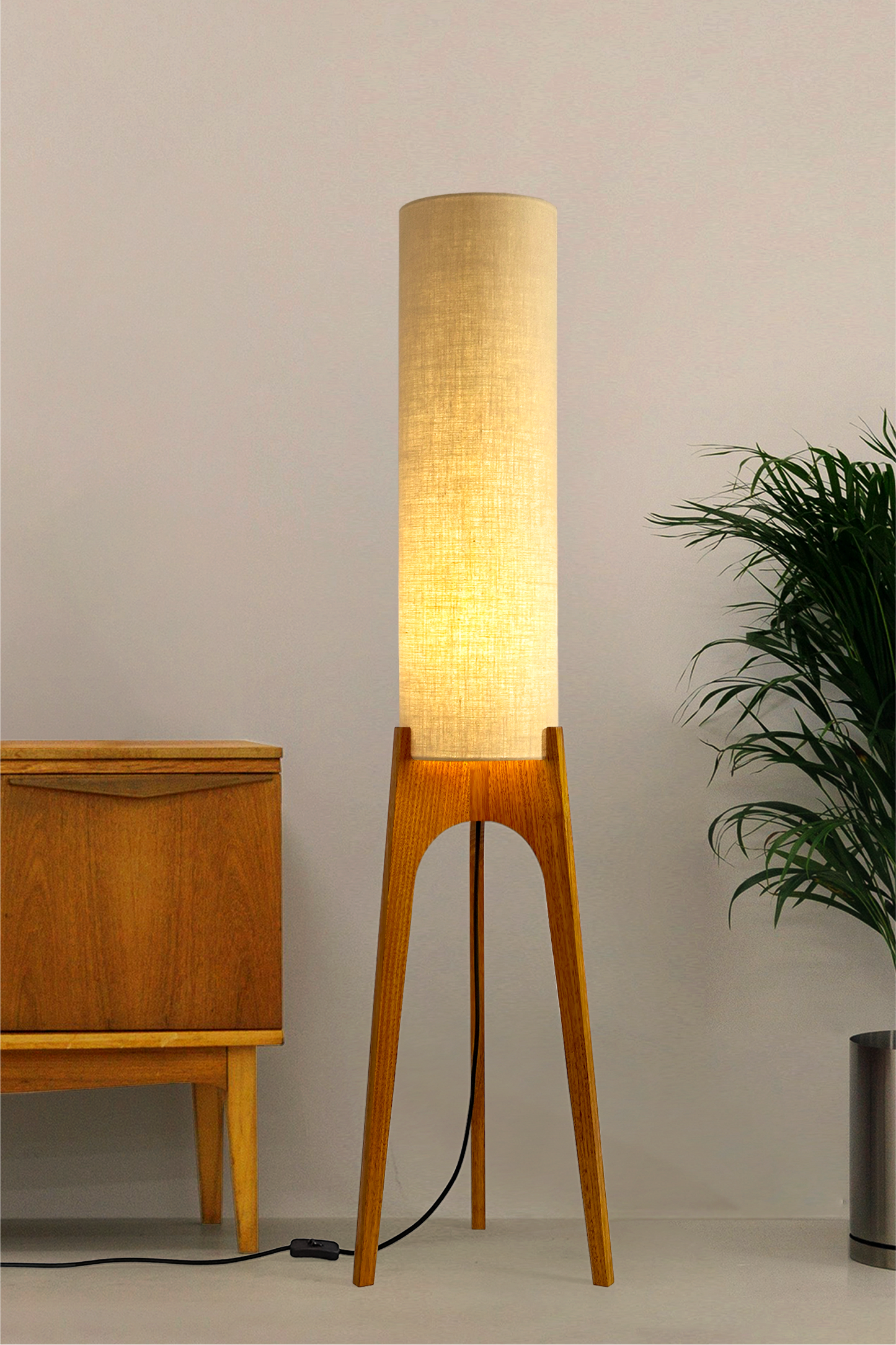 Sesame - Premium Linen | Archie Rocket Floor Lamp