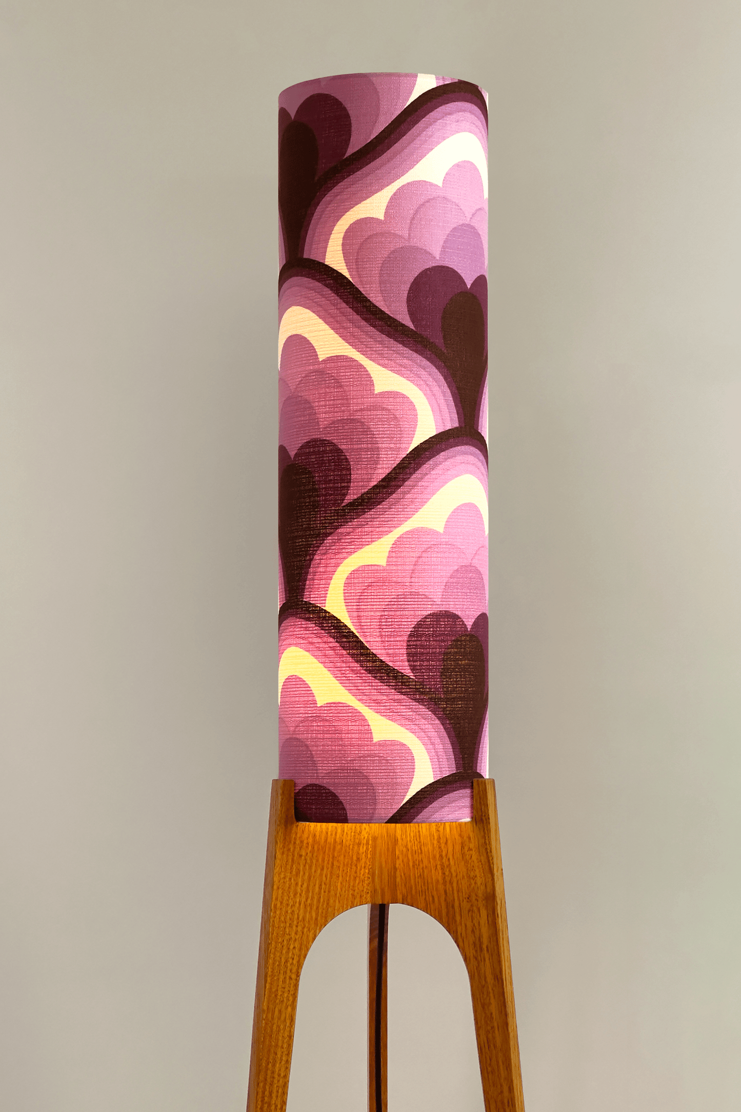 Viola - Vintage Fabric | Archie Rocket Floor Lamp - Mid - Century Modern inspired handmade Floor Lamp by Retro Duo.