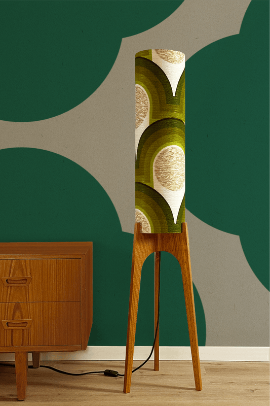 Asher - Vintage Fabric | Archie Rocket Floor Lamp - Mid - Century Modern inspired handmade Floor Lamp by Retro Duo.