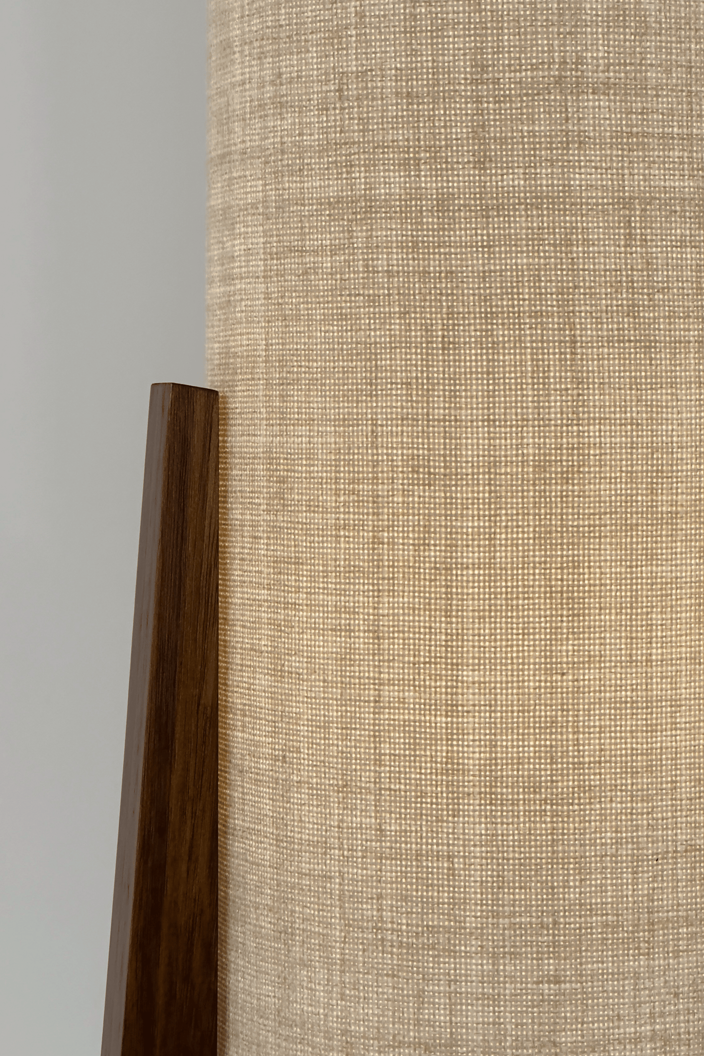 Archie Rocket Table lamp with wooden base and recycled fabric shade in Beige palette