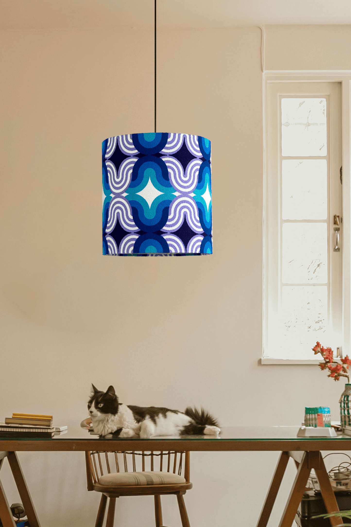 Blue Lagoon - Handmade Lampshade | Vintage Fabric Collection