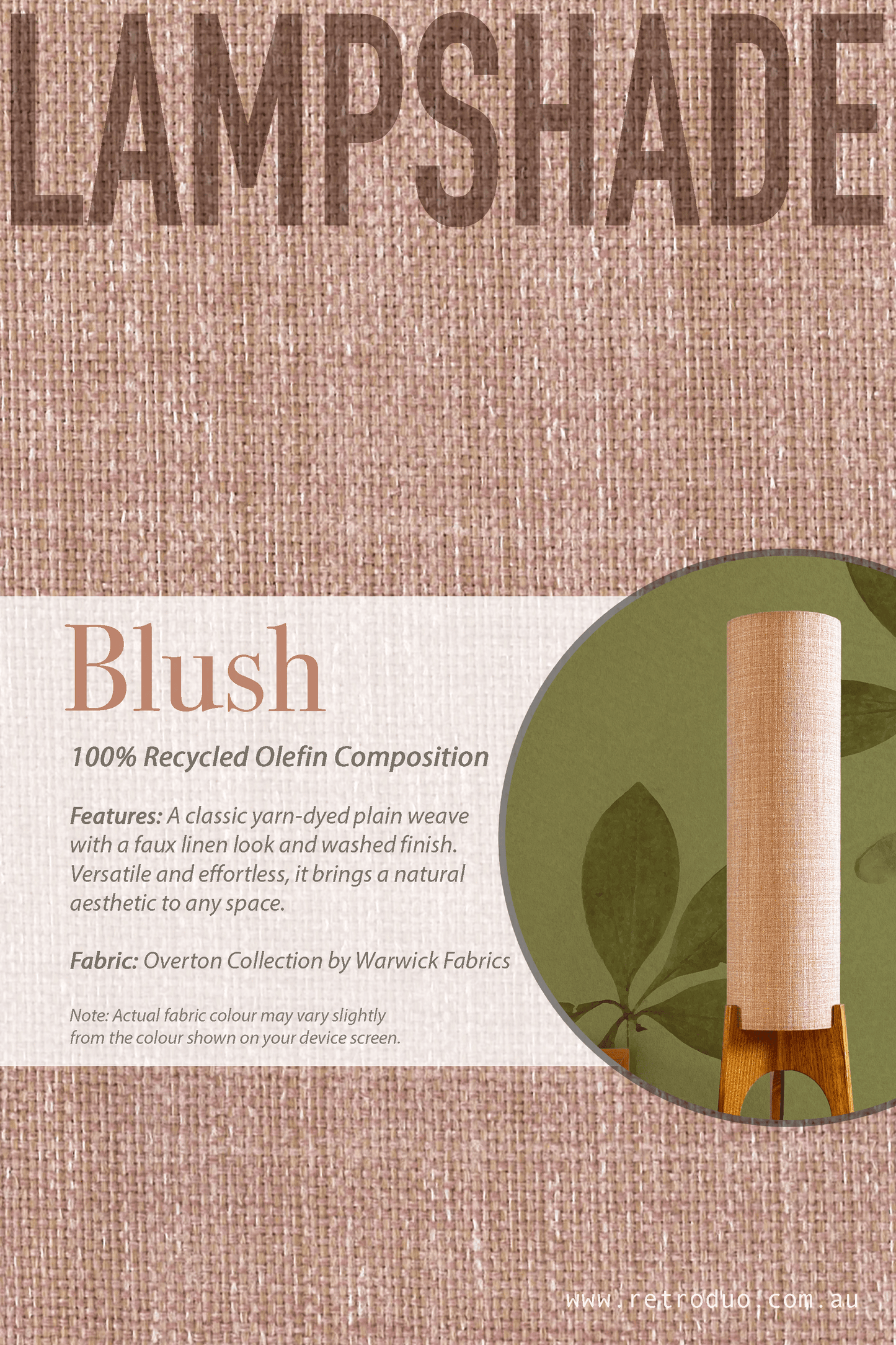 Blush - Recycled Fabric | Archie Rocket Floor Lamp - Mid - Century Modern inspired handmade Floor Lamp by Retro Duo.