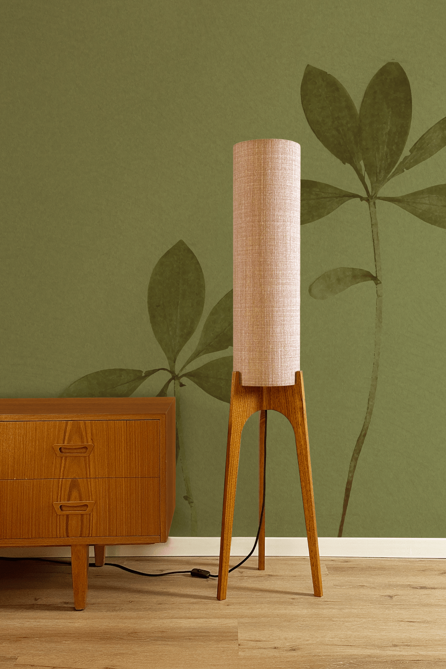 Blush - Recycled Fabric | Archie Rocket Floor Lamp - Mid - Century Modern inspired handmade Floor Lamp by Retro Duo.