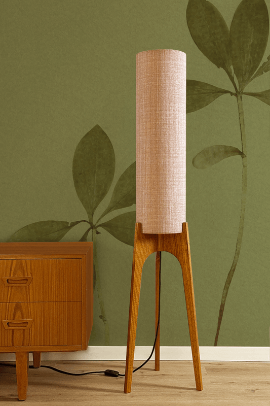 Blush - Recycled Fabric | Archie Rocket Floor Lamp - Mid - Century Modern inspired handmade Floor Lamp by Retro Duo.