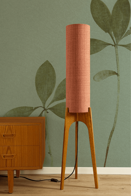 Clay - Recycled Fabric | Archie Rocket Floor Lamp - Mid - Century Modern inspired handmade Floor Lamp by Retro Duo.