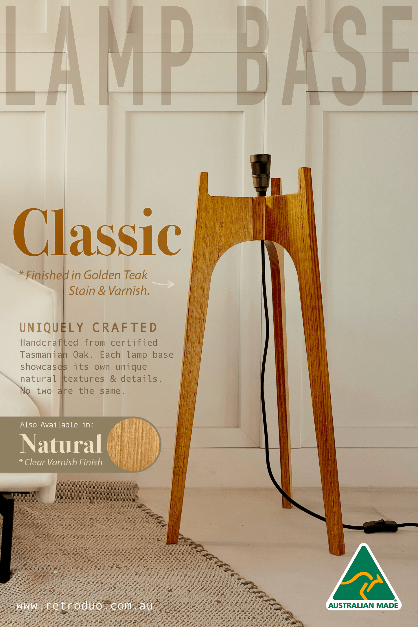 Clay - Recycled Fabric | Archie Rocket Floor Lamp - Mid - Century Modern inspired handmade Floor Lamp by Retro Duo.