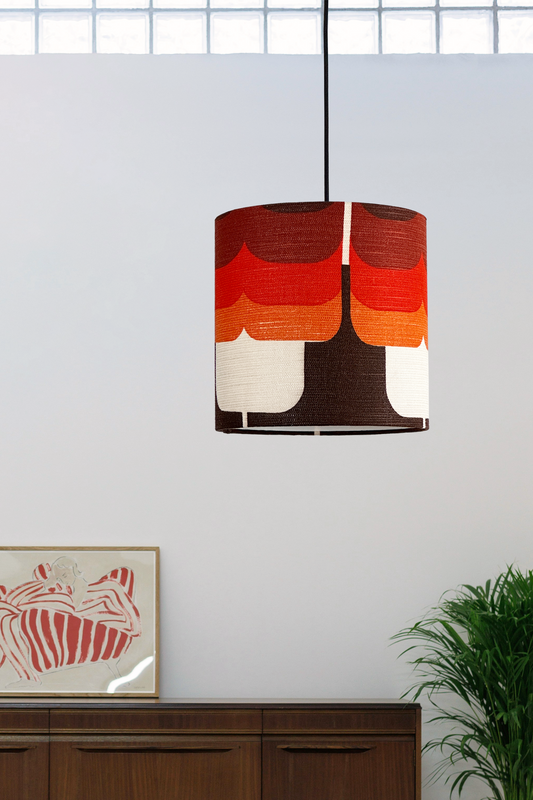 Dawn – Handmade Lampshade in Authentic 70s Vintage Fabric