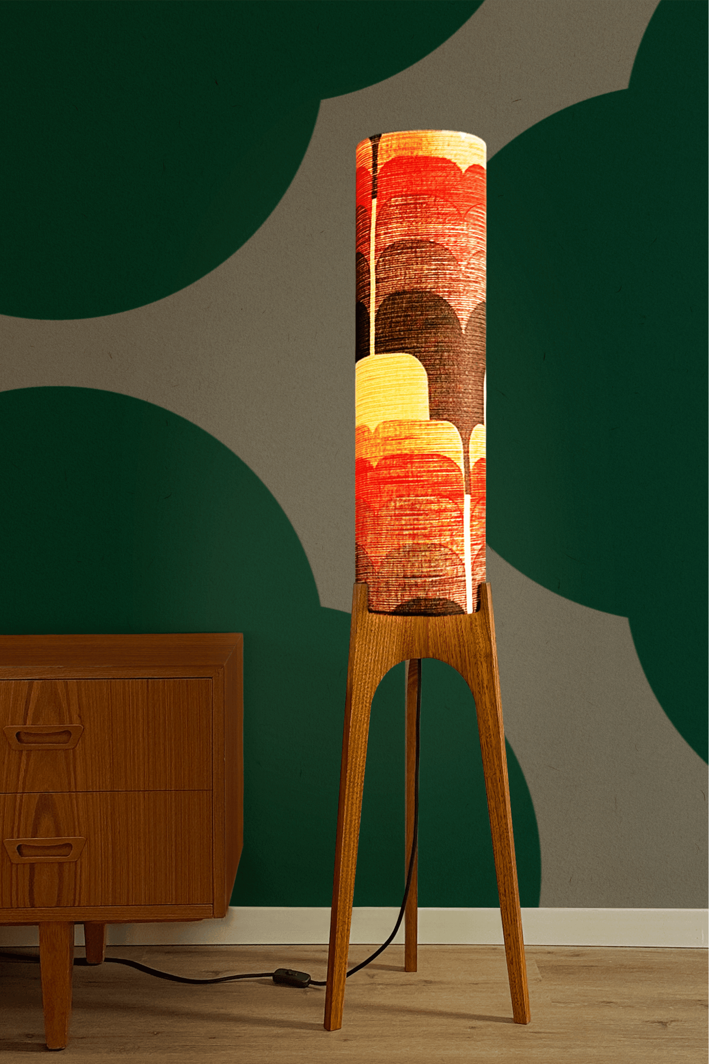 Dawn - Archie Rocket Floor Lamp | Vintage Fabric Collection - Mid - Century Modern inspired handmade Floor Lamp by Retro Duo.