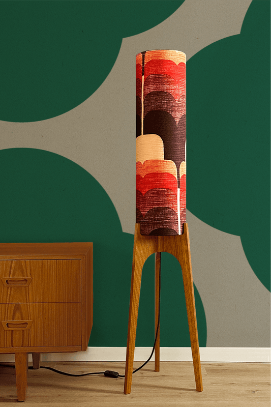 Dawn - Archie Rocket Floor Lamp | Vintage Fabric Collection - Mid - Century Modern inspired handmade Floor Lamp by Retro Duo.