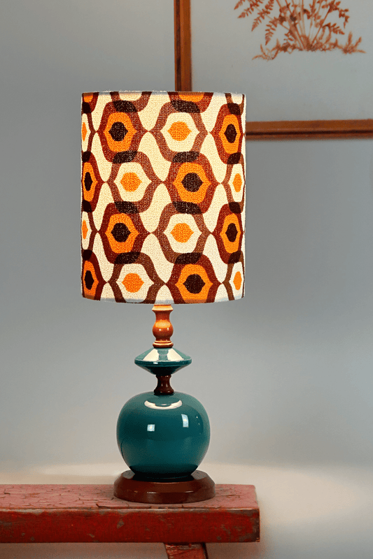 Honeycomb Caramel - Handmade Lampshade | Vintage Fabric Collection