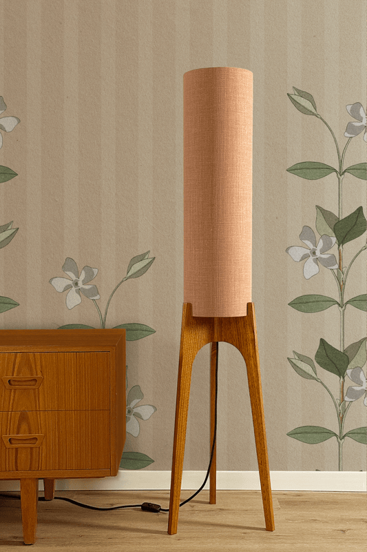 Nectar - Premium Linen | Archie Rocket Floor Lamp - Mid - Century Modern inspired handmade Floor Lamp by Retro Duo.