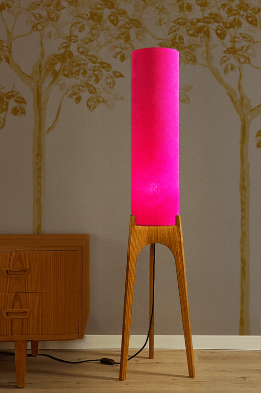 Pink - Recycled Fabric | Archie Rocket Floor Lamp - Mid - Century Modern inspired handmade Floor Lamp by Retro Duo.