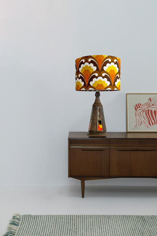 Golden Elegance - Handmade Lampshade | Vintage Fabric Collection