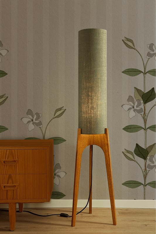 Tussock - Premium Linen | Archie Rocket Floor Lamp - Mid - Century Modern inspired handmade Floor Lamp by Retro Duo.