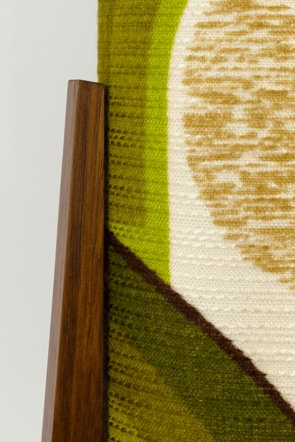 Asher - Archie Rocket Table lamp with a handmade lampshade from vintage geometric patterned and wooden base