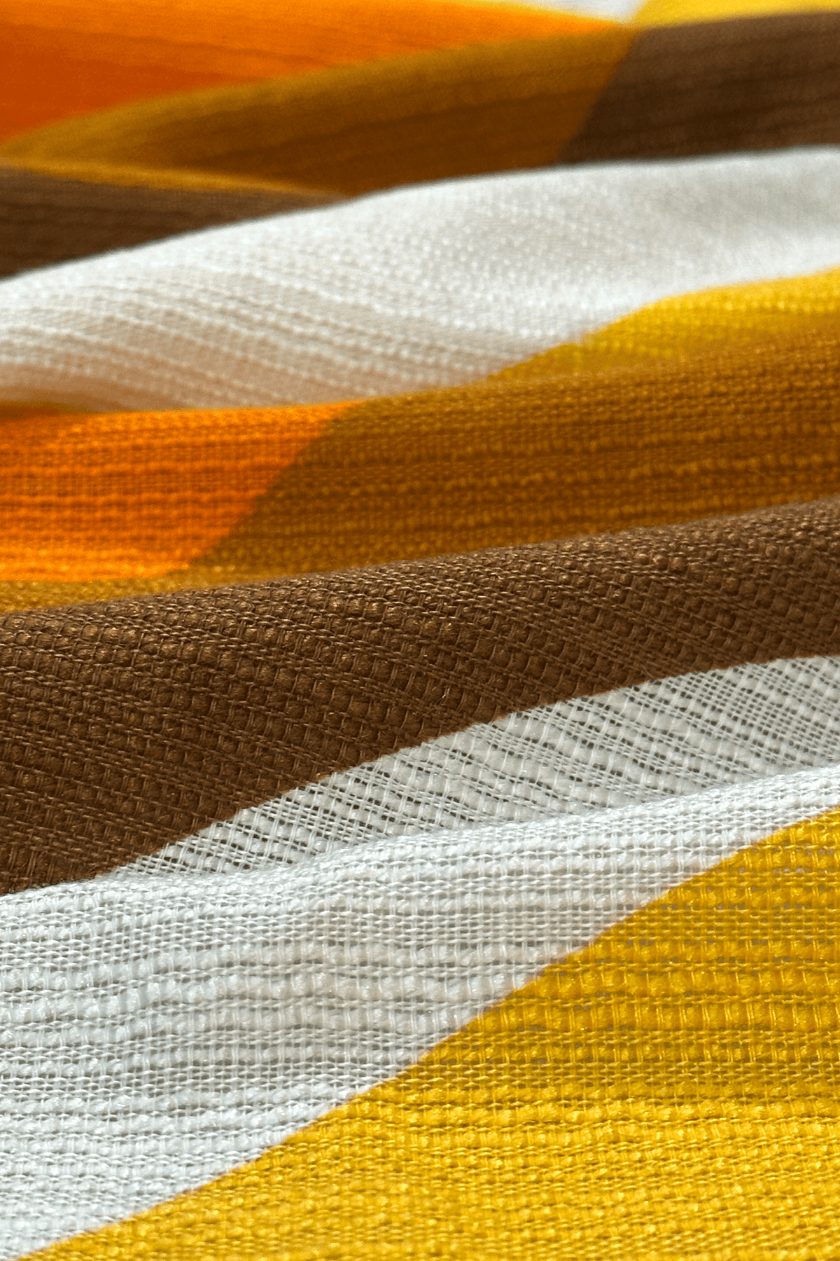 Bobby - authentic 70s vintage fabric with warm orange, golden yellow, chocolate brown and crisp cream