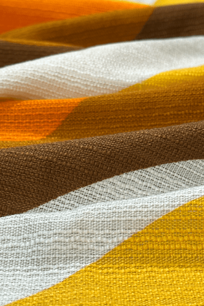 Bobby - authentic 70s vintage fabric with warm orange, golden yellow, chocolate brown and crisp cream