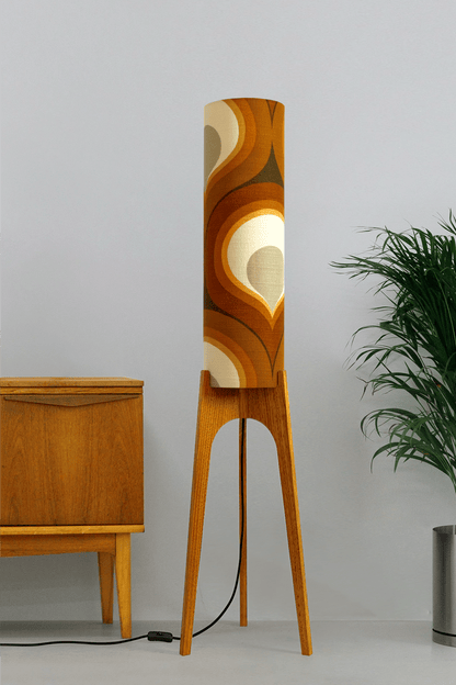 Charlie - Vintage Fabric | Archie Rocket Floor Lamp - Mid - Century Modern inspired handmade Floor Lamp by Retro Duo.