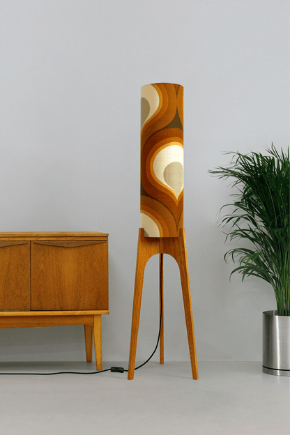 Charlie - Vintage Fabric | Archie Rocket Floor Lamp - Mid - Century Modern inspired handmade Floor Lamp by Retro Duo.