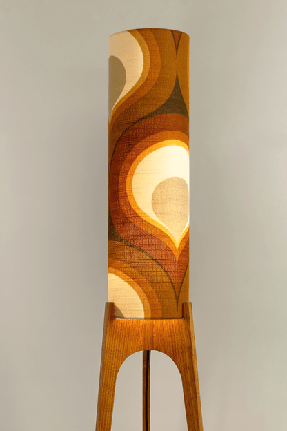 Charlie - Vintage Fabric | Archie Rocket Floor Lamp - Mid - Century Modern inspired handmade Floor Lamp by Retro Duo.