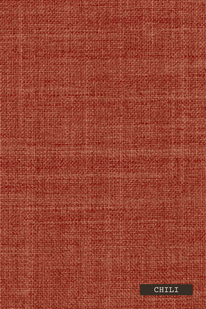 Textured red fabric with 'CHILI' label at the bottom