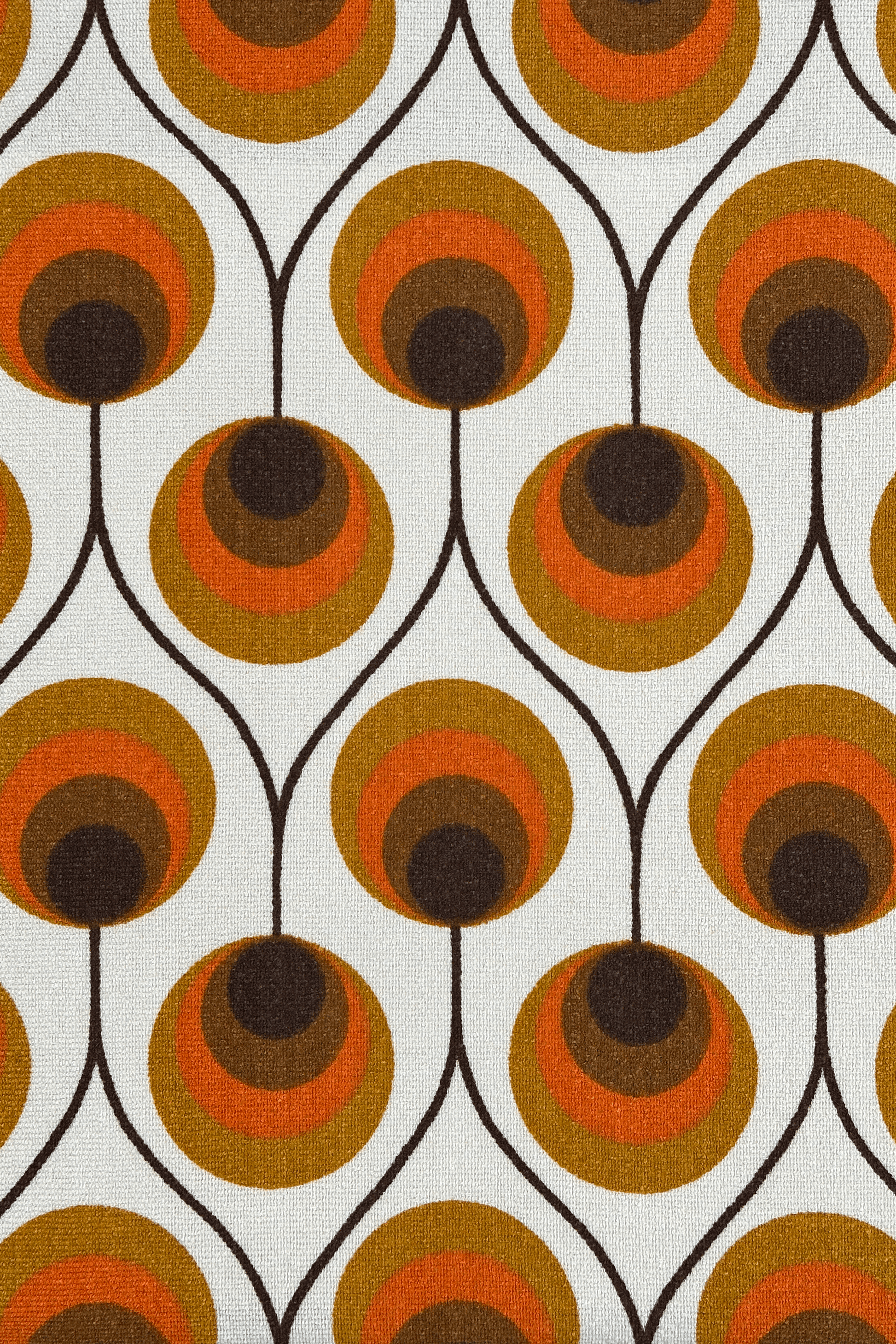  a vintage geometric patterned fabric shade in orange and brown tones