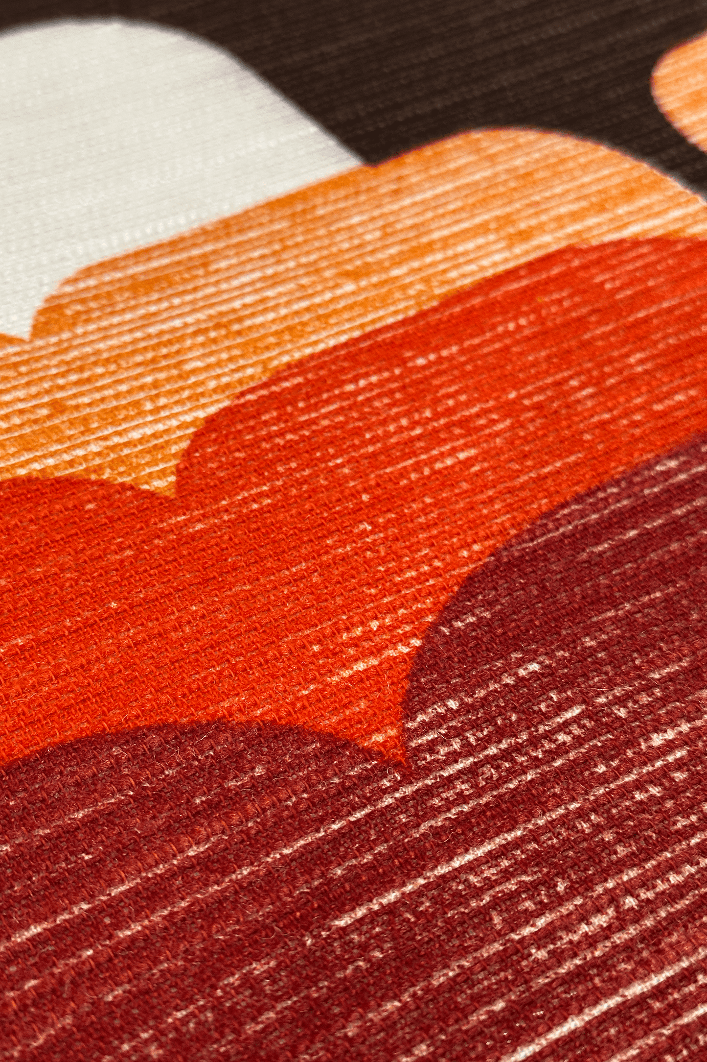 Dawn - vintage geometric patterned fabric shade in red and orange tones 