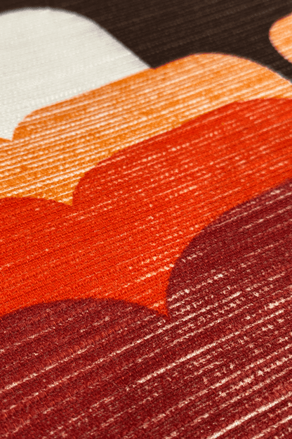 Dawn - vintage geometric patterned fabric shade in red and orange tones 
