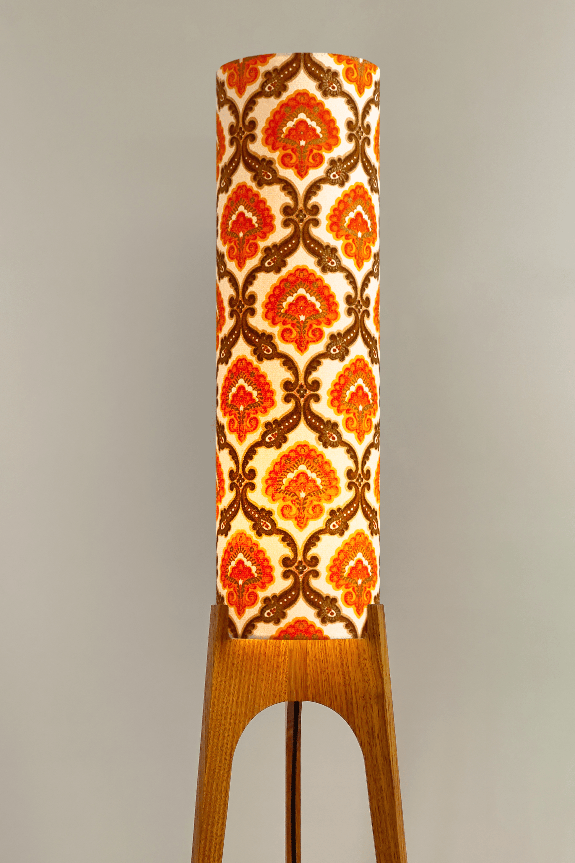 Dori - Vintage Fabric | Archie Rocket Floor Lamp - Mid - Century Modern inspired handmade Floor Lamp by Retro Duo.