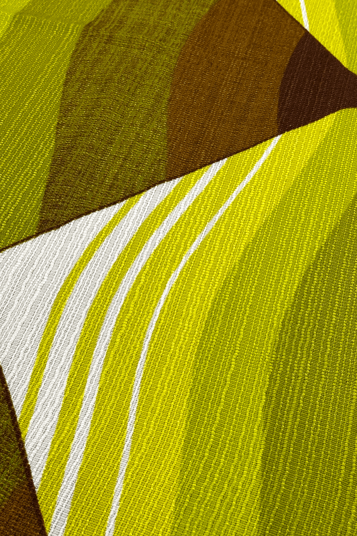 Ellis - Authentic 70's vintage fabric in vibrant lime, olive green and earthy brown.