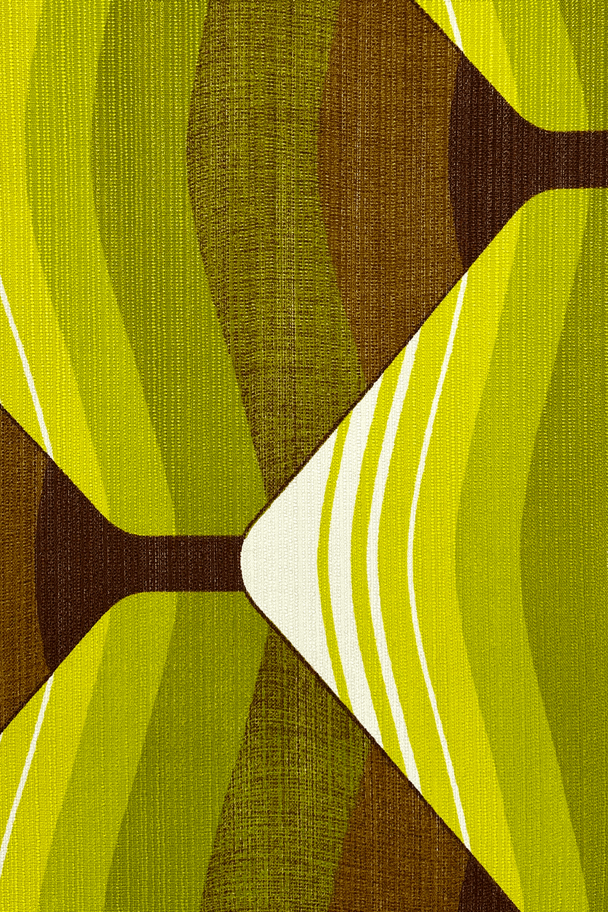 Ellis - Authentic 70's vintage fabric in vibrant lime, olive green and earthy brown.