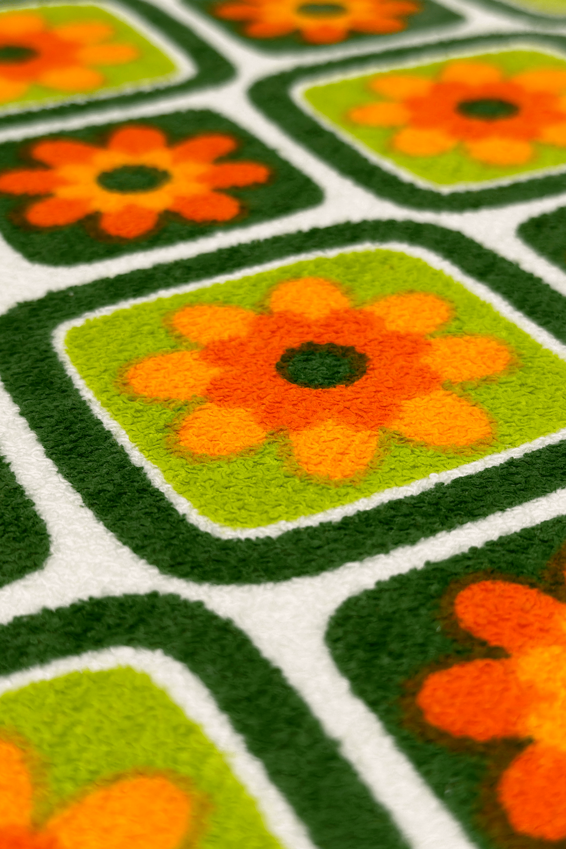 Emearld Bliss handmade lampshade with a colorful geometric pattern close up