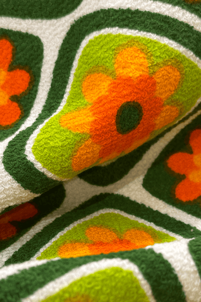 Emearld Bliss handmade lampshade with a colorful geometric pattern close up