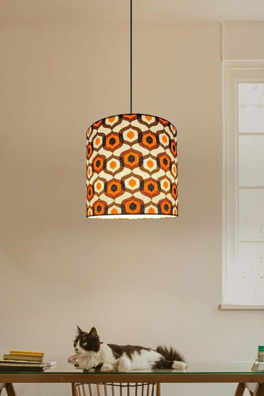 Honeycomb Caramel - Handmade Lampshade | Vintage Fabric Collection