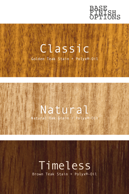 Lamp Base Finish - Available in Classic Golden Teak Stain & Polyx Oil Finish, Natural Oak in Clear Polyx Oil Finish and Timeless Brown Teak Stain & Polyx Oil Finish