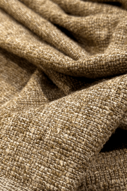 Close-up of textured brown fabric