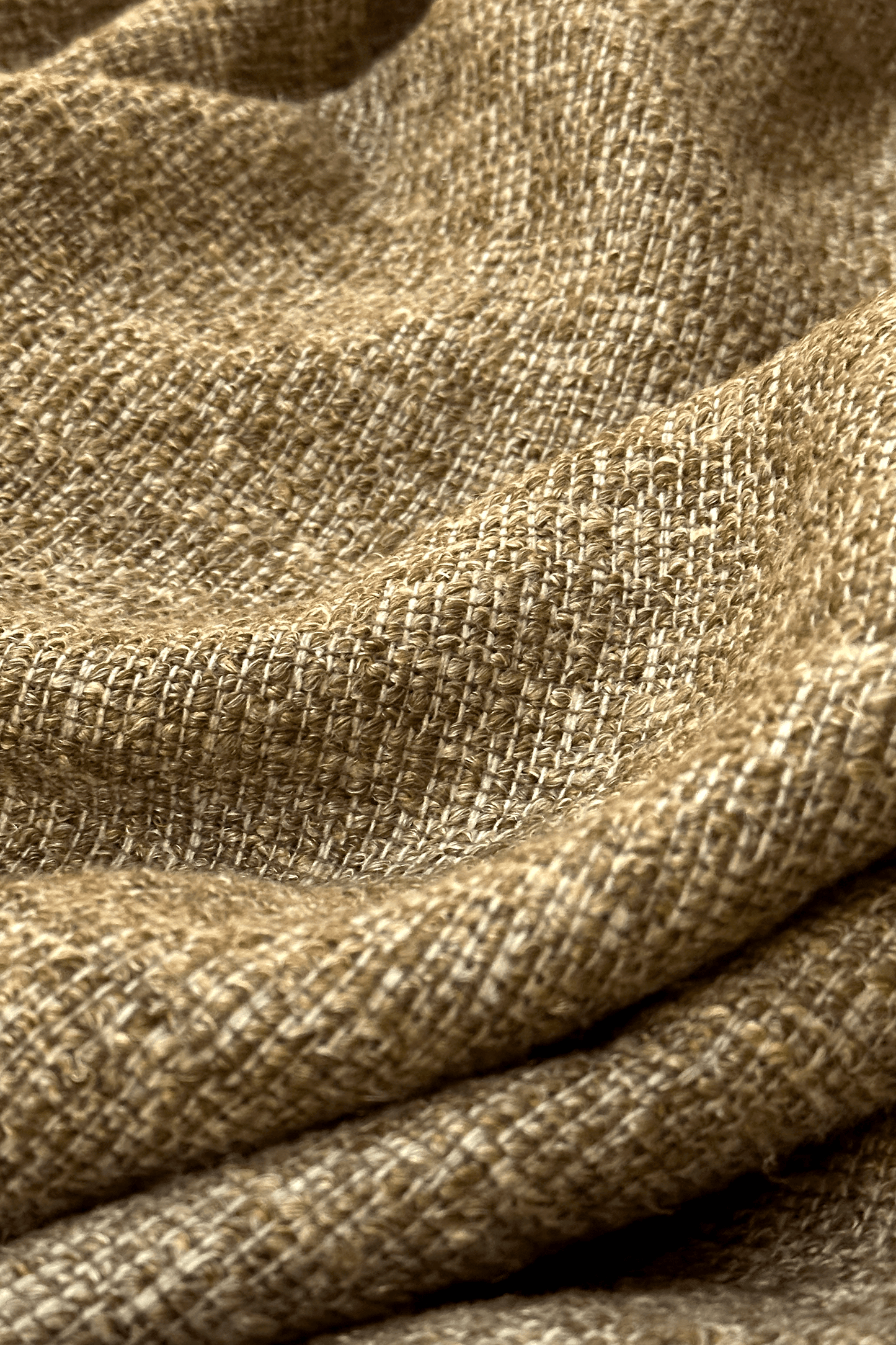 Close-up of textured brown fabric