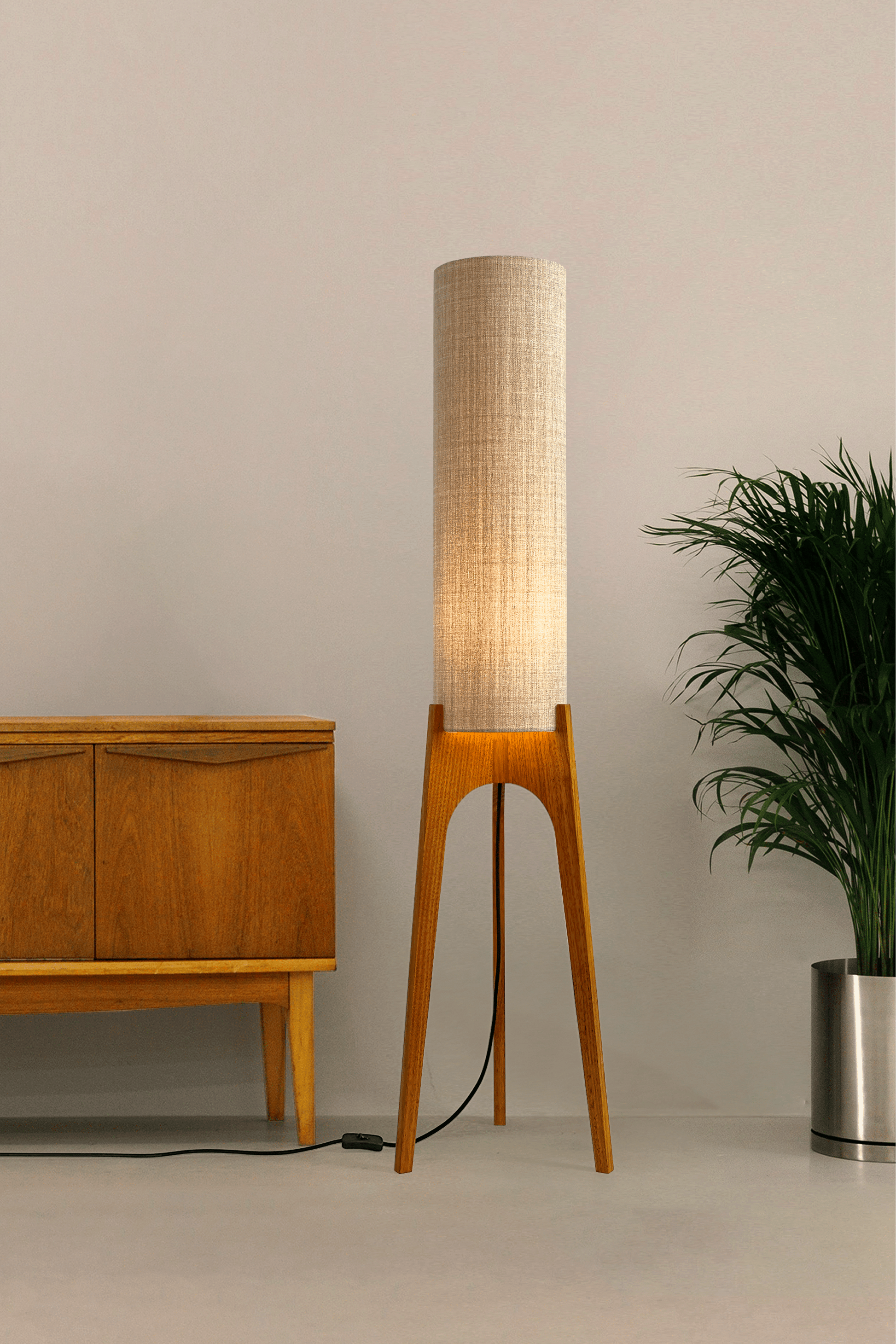 Natural - Archie Rocket Floor Lamp handmade by Retro Duo. A soft, natural and timeless choice.