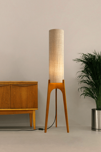 Natural - Archie Rocket Floor Lamp handmade by Retro Duo. A soft, natural and timeless choice.