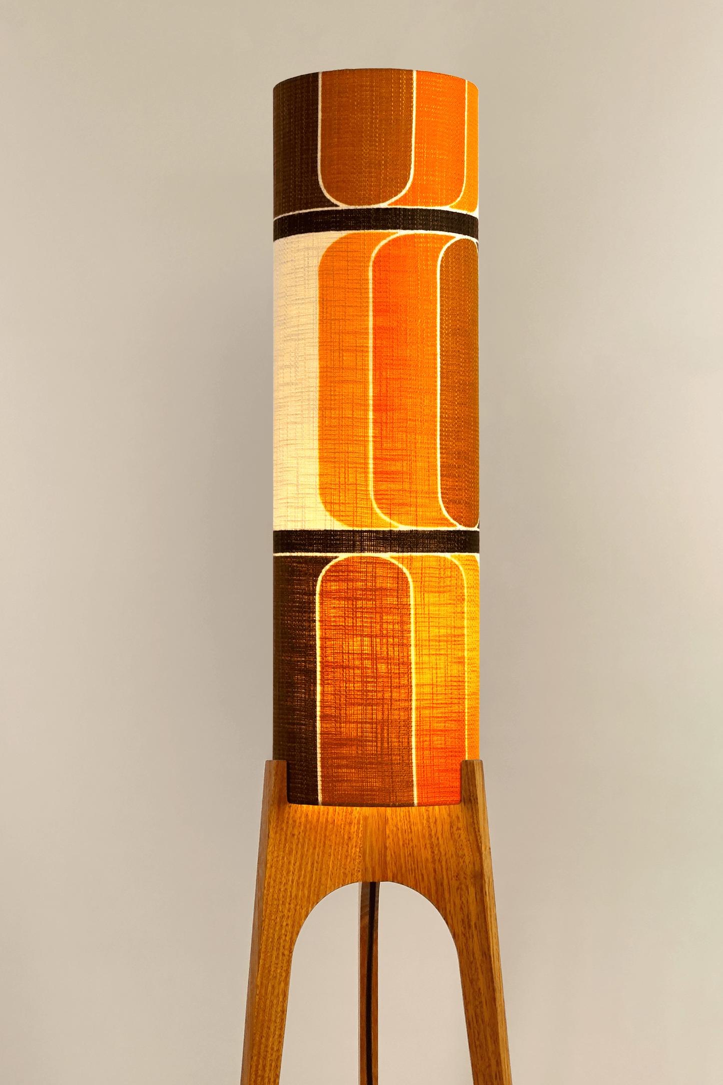 Roma - Vintage Fabric | Archie Rocket Floor Lamp - Mid - Century Modern inspired handmade Floor Lamp by Retro Duo.