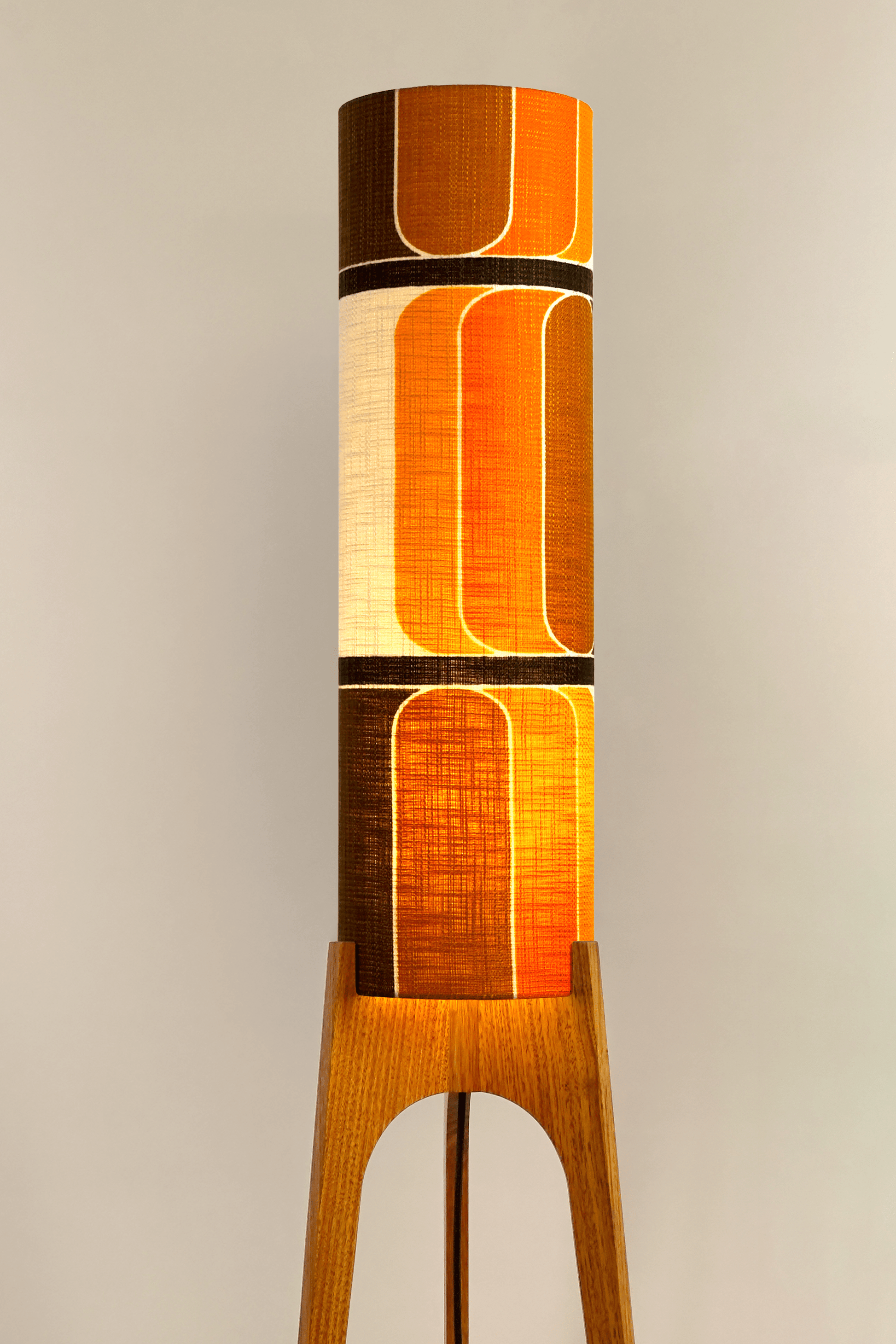 Roma - Vintage Fabric | Archie Rocket Floor Lamp - Mid - Century Modern inspired handmade Floor Lamp by Retro Duo.