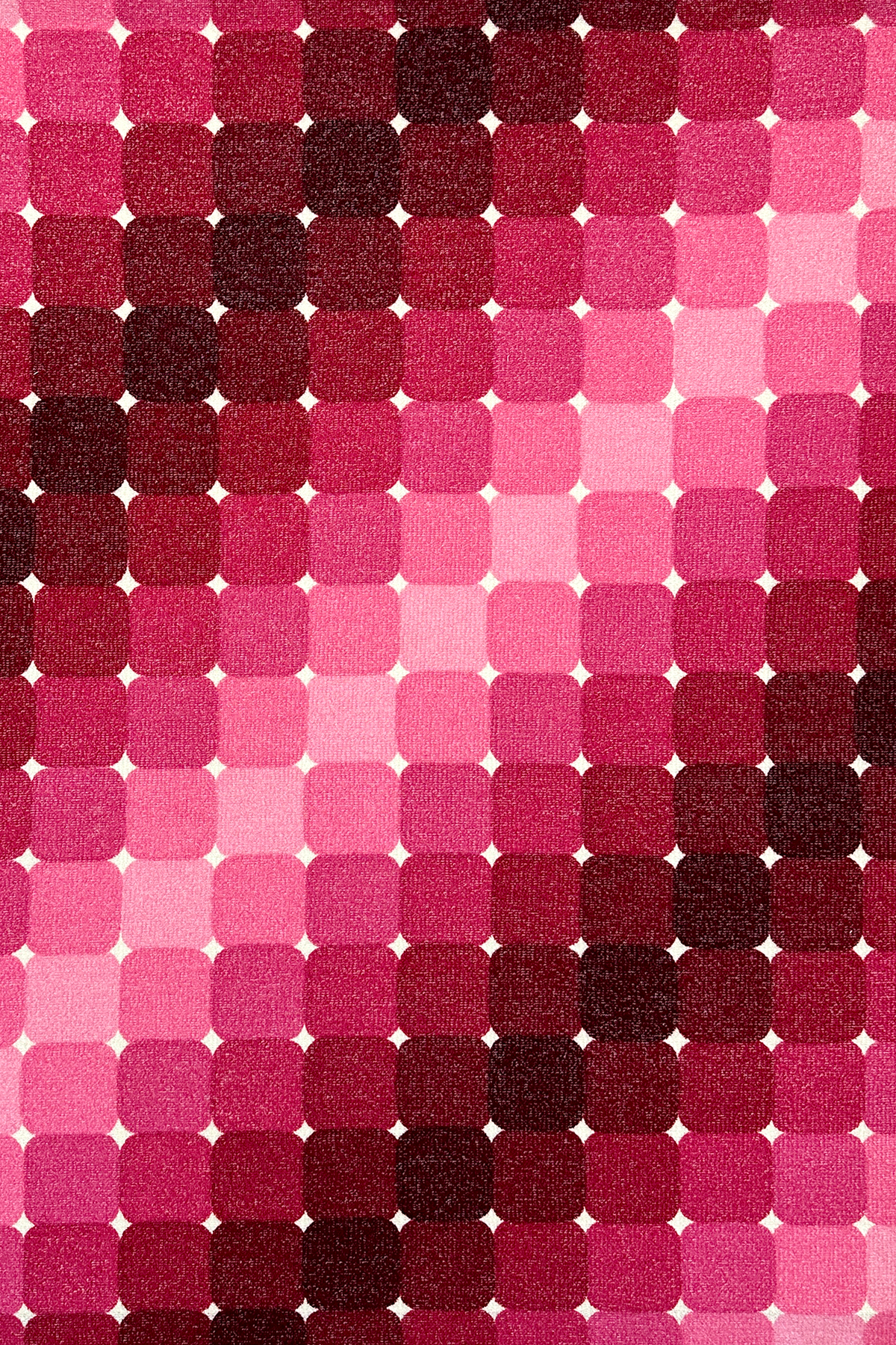 Roxy - Authentic 70's vintage fabric in in graduating shades of blush pink, raspberry, berry and deep burgundy.