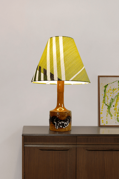 Sage Aura - Classic Empire Handmade Lampshade in Authentic 70s Fabric - Mid - Century Modern inspired handmade Lampshade by Retro Duo.